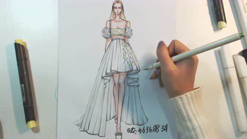 服裝設(shè)計零基礎(chǔ)入門 碎花裙上色技巧與基本畫法詳解